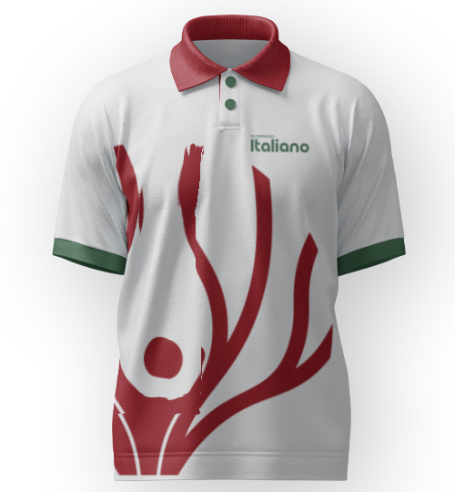 Camisa Patrimonio Italiano - Branca, vermelha e verde